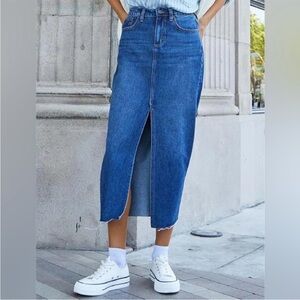 Bluenotes Women's Blue Denim Maxi Skirt